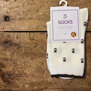 White and Black Patterned Socks